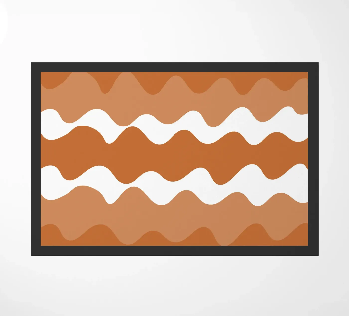 Brown horizontal wavy gradient doormat by baobabprintstore
