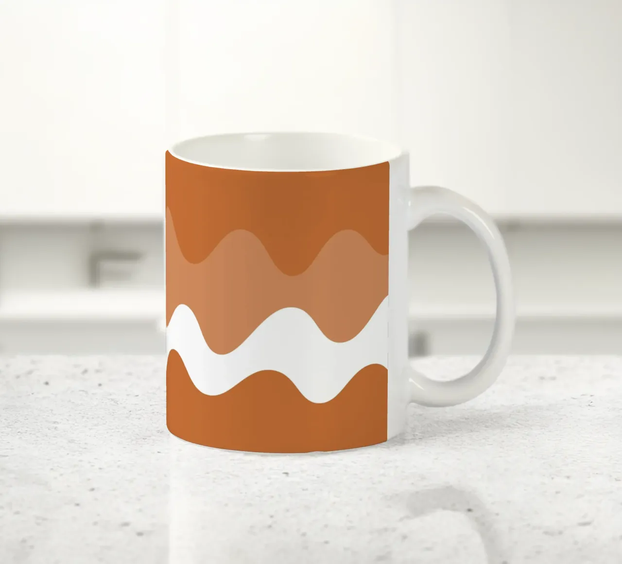 Brown horizontal wavy gradient tazza in ceramica da baobabprintstore