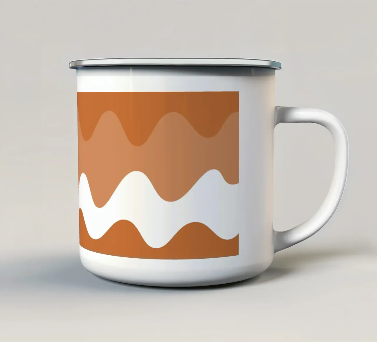 Brown horizontal wavy gradient tazza in smalto da baobabprintstore