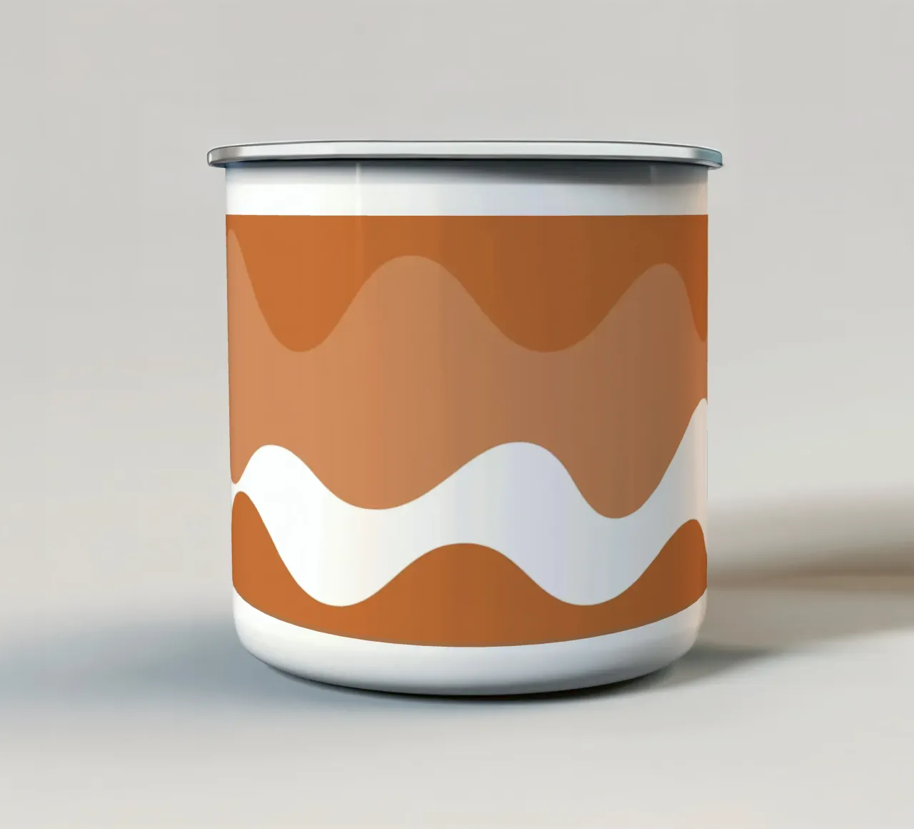 Brown horizontal wavy gradient tazza in smalto da baobabprintstore