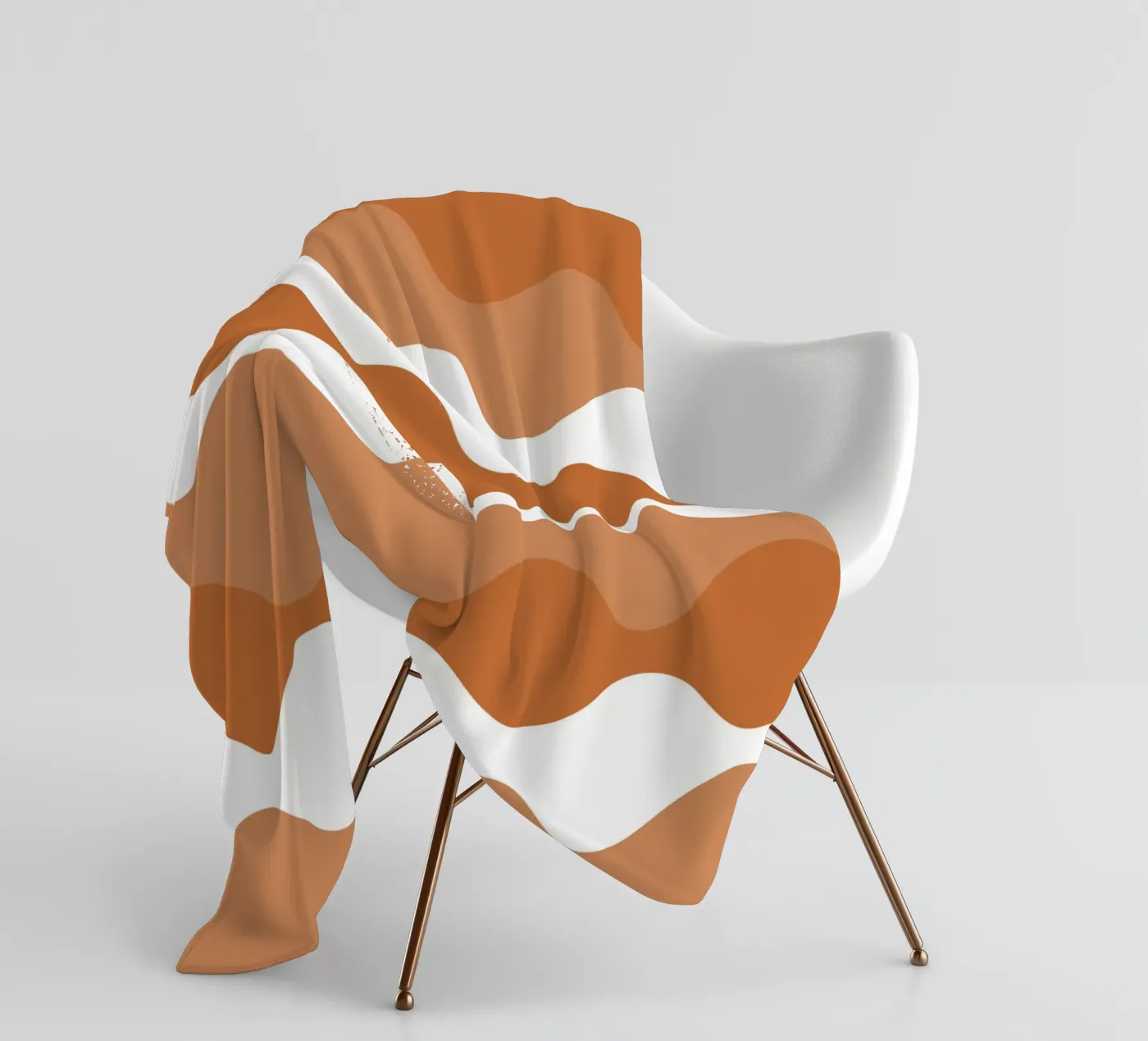 Brown horizontal wavy gradient fleecedeken van baobabprintstore
