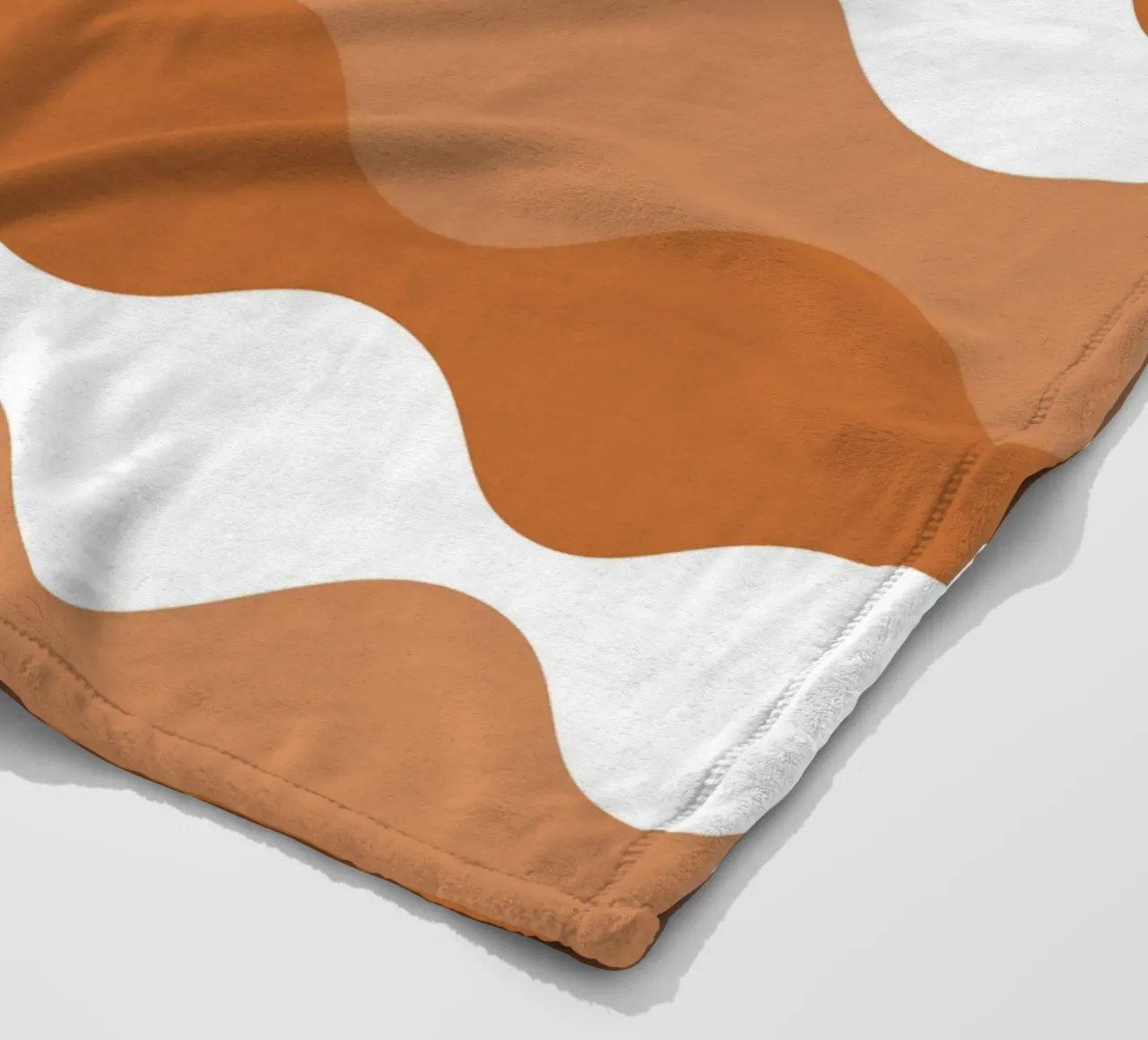 Brown horizontal wavy gradient coperta in pile da baobabprintstore