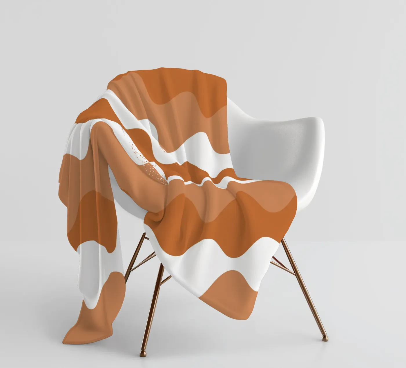 Brown horizontal wavy gradient fleecedeken van baobabprintstore
