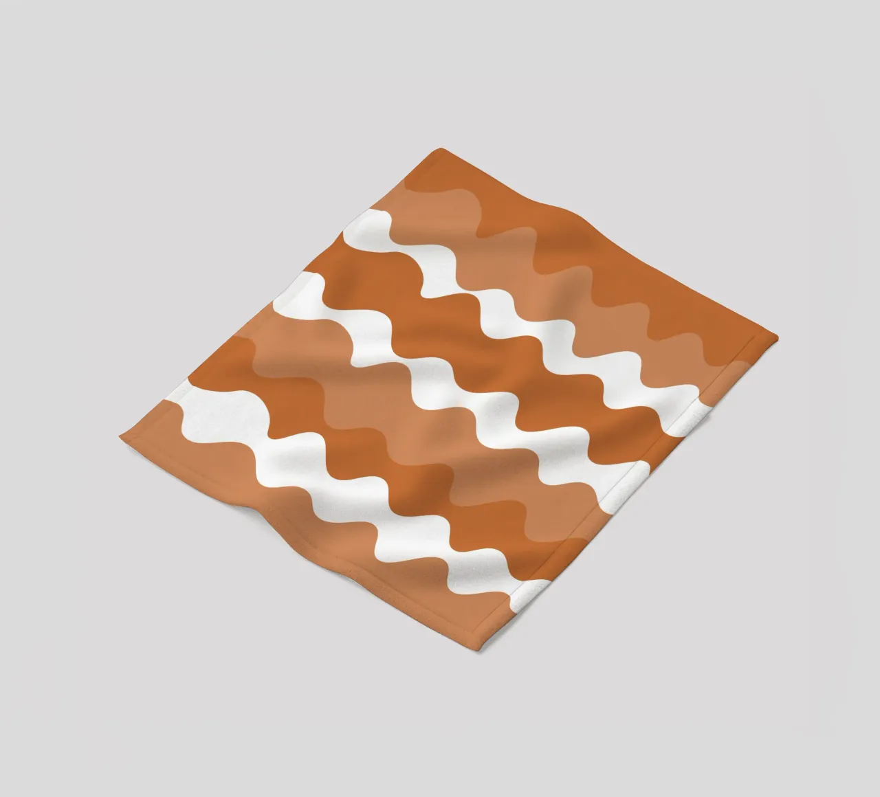 Brown horizontal wavy gradient coperta in pile da baobabprintstore