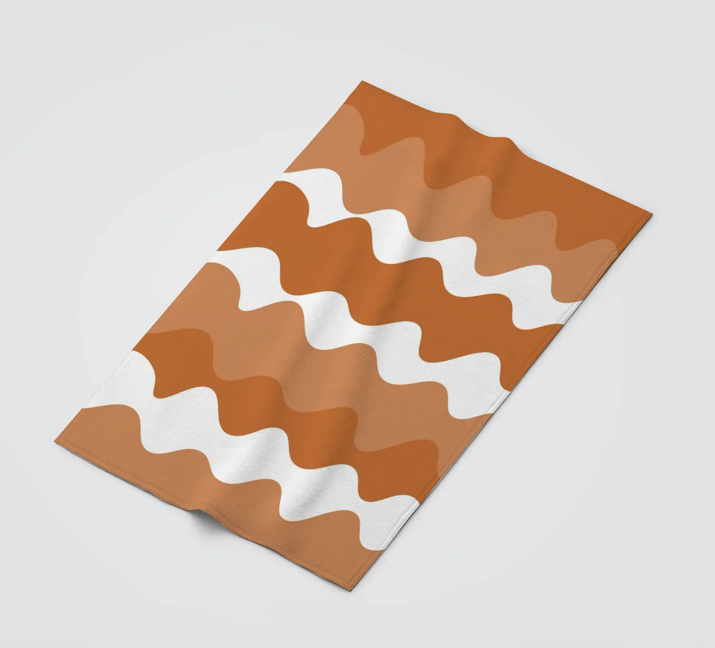 Brown horizontal wavy gradient fleecedeken van baobabprintstore
