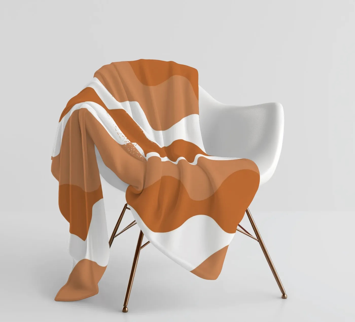 Brown horizontal wavy gradient fleecedeken van baobabprintstore