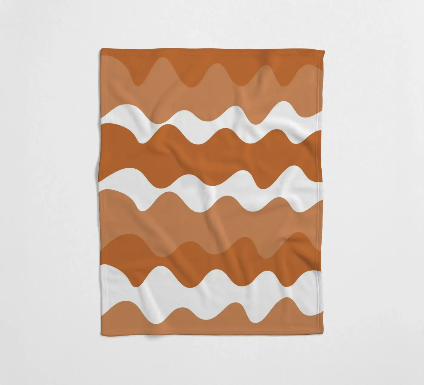 Brown horizontal wavy gradient fleecedeken van baobabprintstore