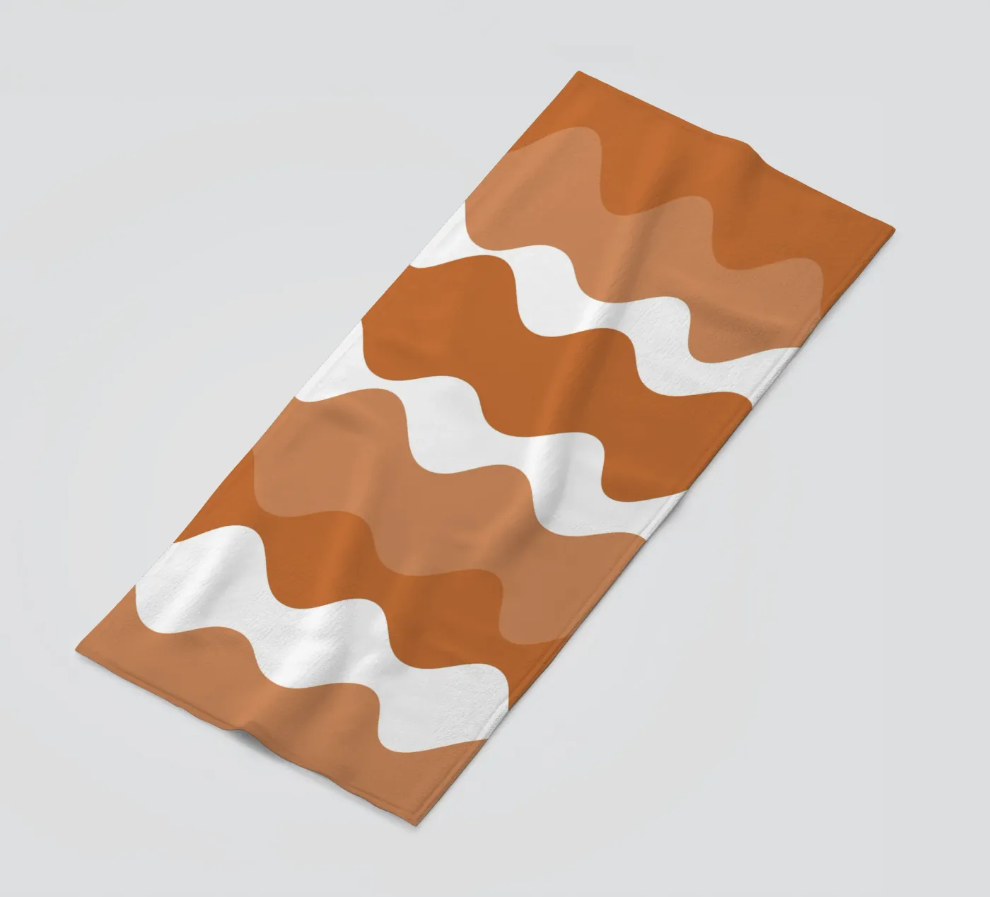 Brown horizontal wavy gradient strandhanddoek van baobabprintstore