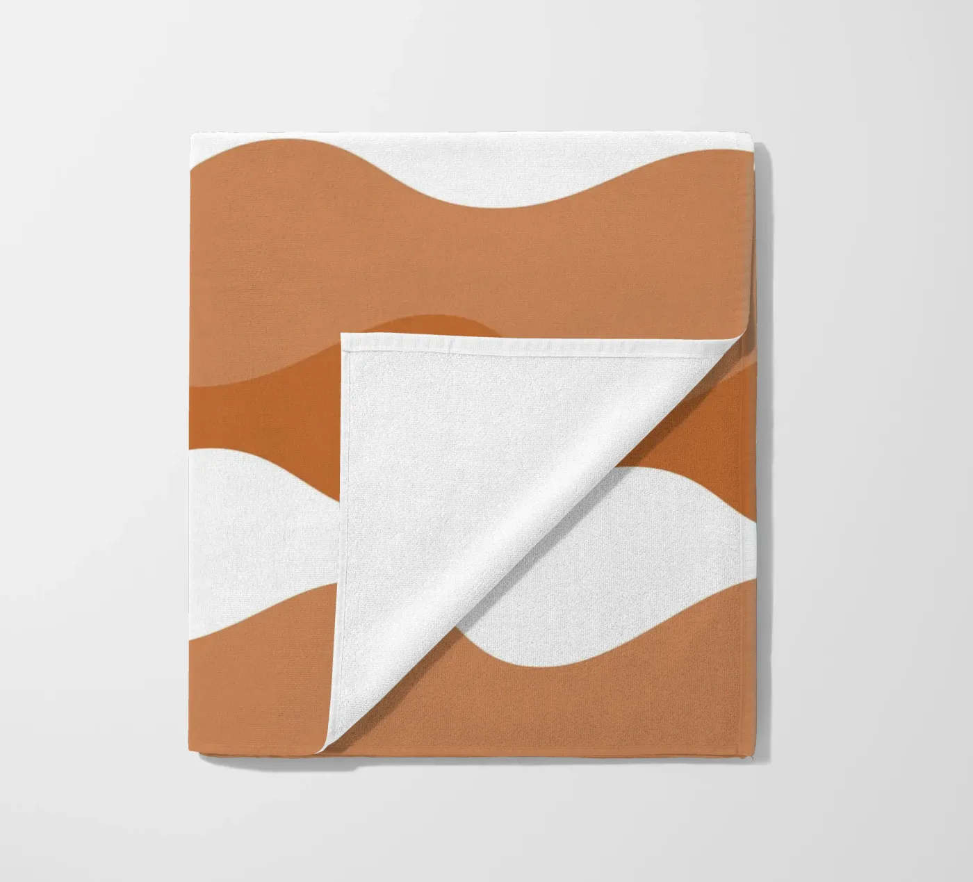 Brown horizontal wavy gradient strandhanddoek van baobabprintstore