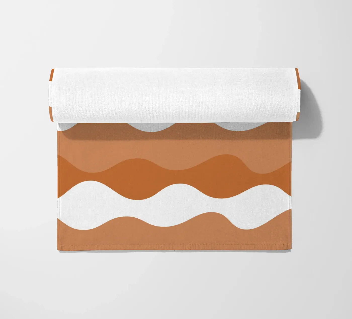 Brown horizontal wavy gradient strandhanddoek van baobabprintstore