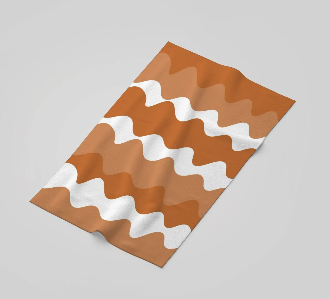 Brown horizontal wavy gradient telo mare da baobabprintstore