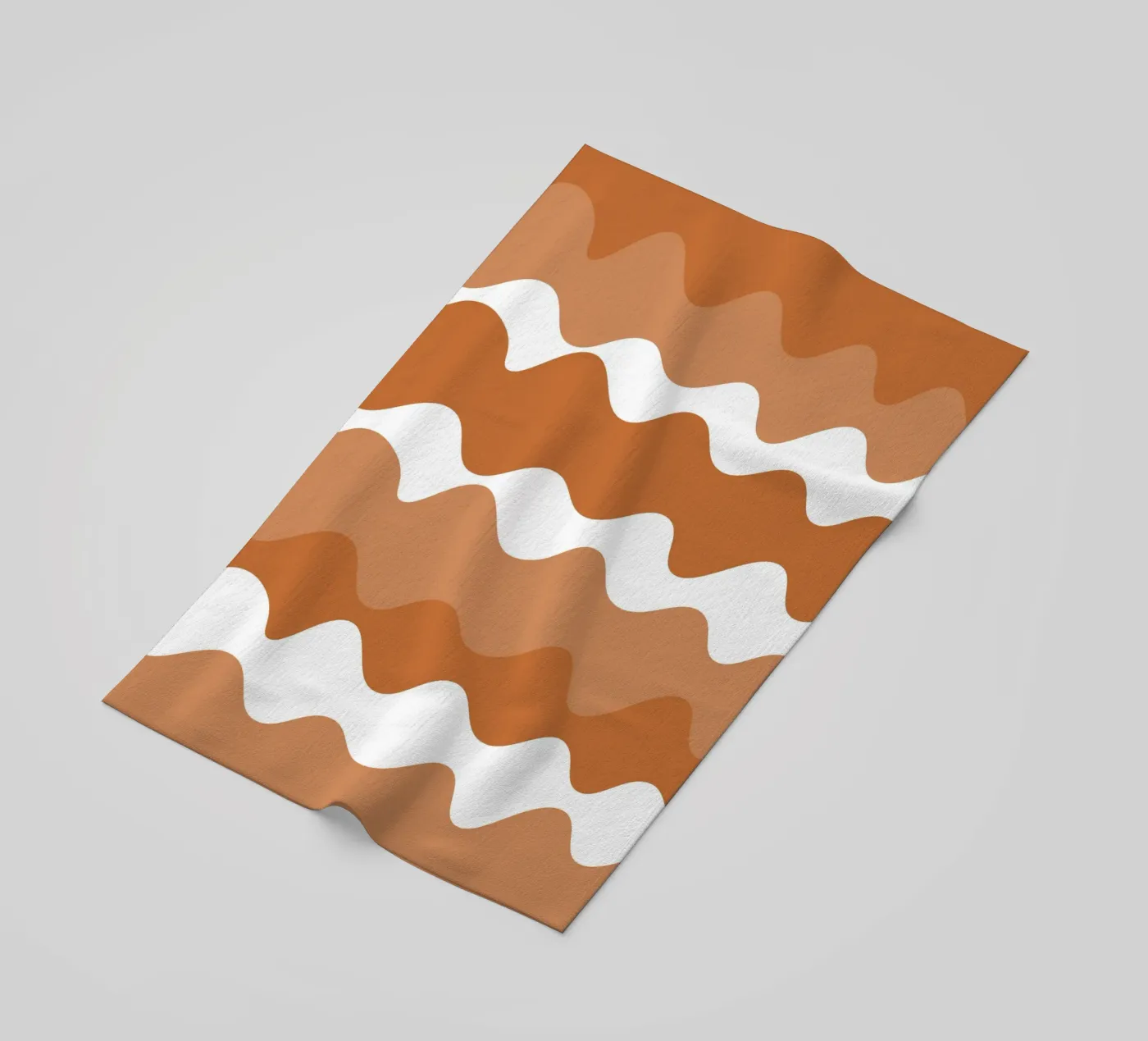 Brown horizontal wavy gradient strandhanddoek van baobabprintstore