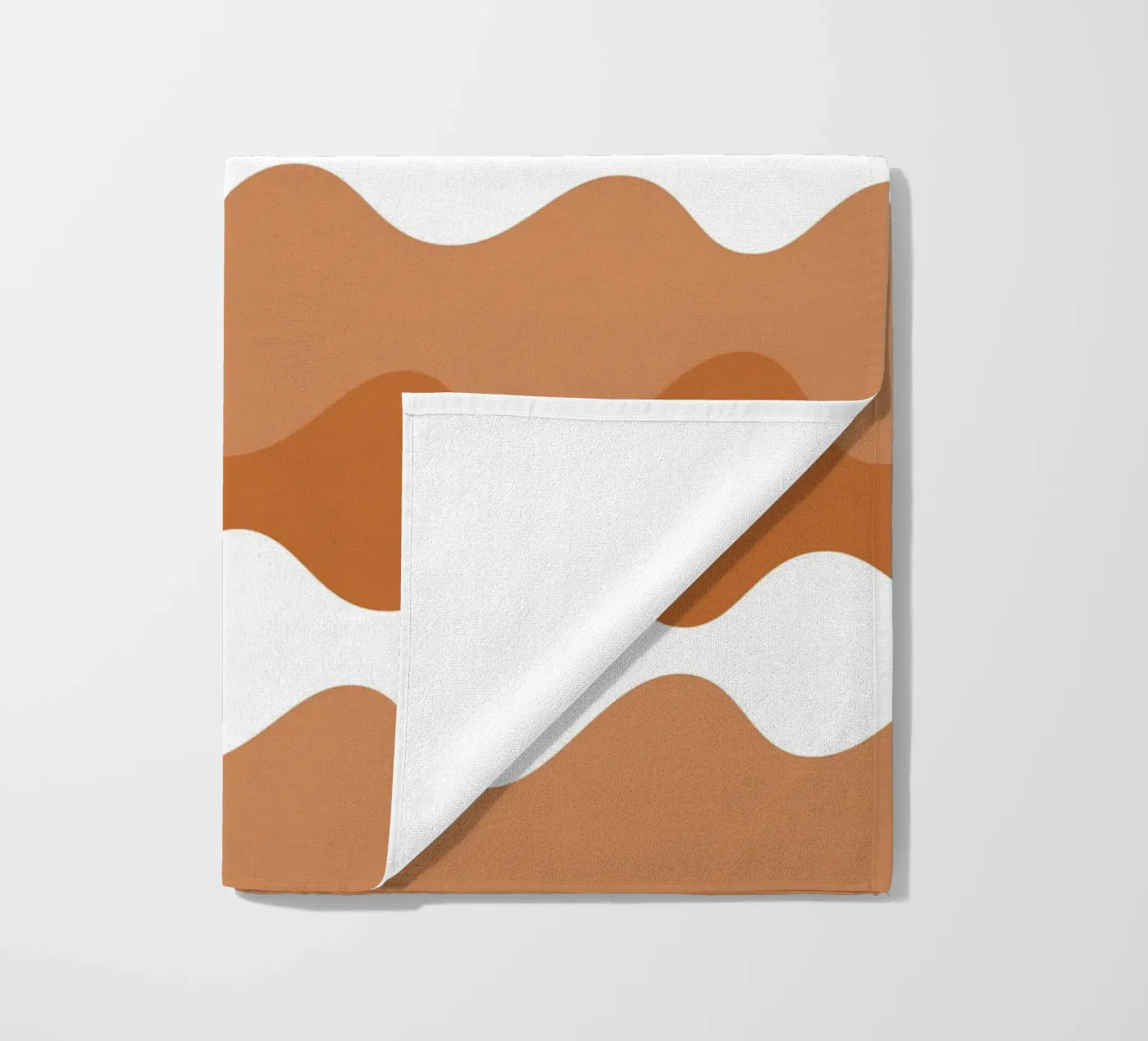 Brown horizontal wavy gradient strandhanddoek van baobabprintstore