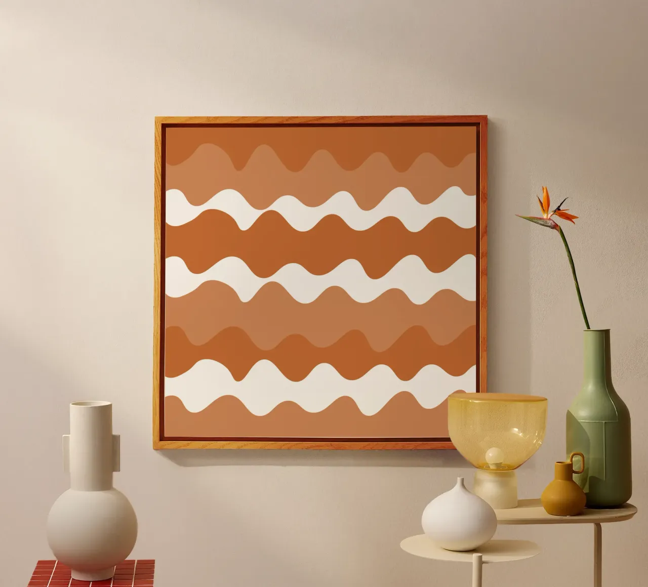 Brown horizontal wavy gradient plexiglass da baobabprintstore