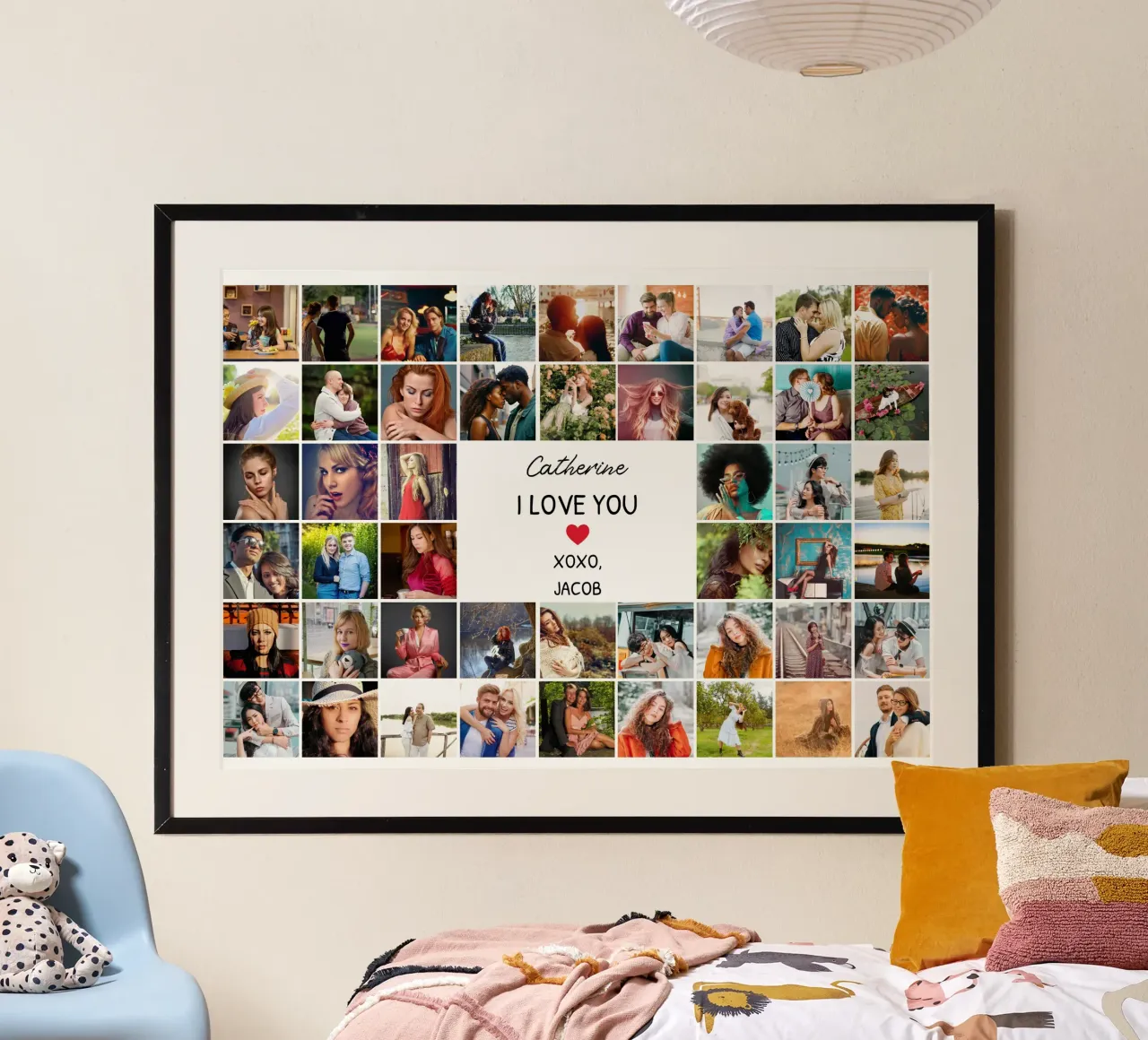 Collage di foto personalizzate I Love You Valentine 48 poster da Personalized Art