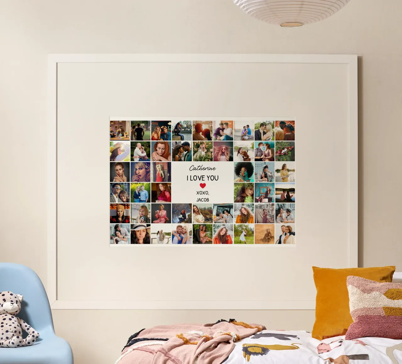 Collage di foto personalizzate I Love You Valentine 48 poster da Personalized Art