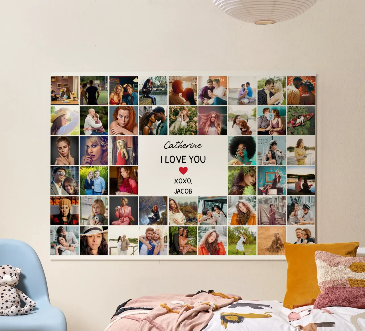 Collage di foto personalizzate I Love You Valentine 48 poster da Personalized Art