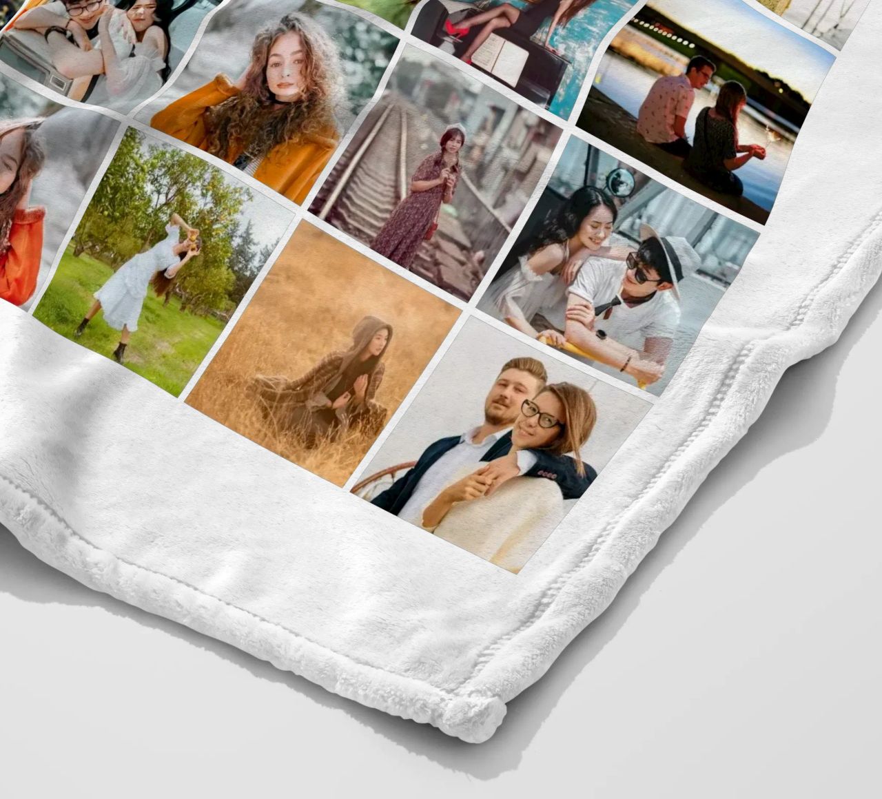 Gepersonaliseerde ik hou van je Valentijn fotocollage op maat 48 fleecedeken van Personalized Art