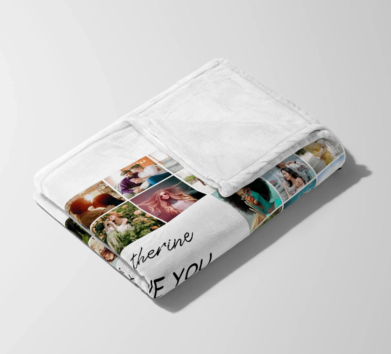 Gepersonaliseerde ik hou van je Valentijn fotocollage op maat 48 fleecedeken van Personalized Art