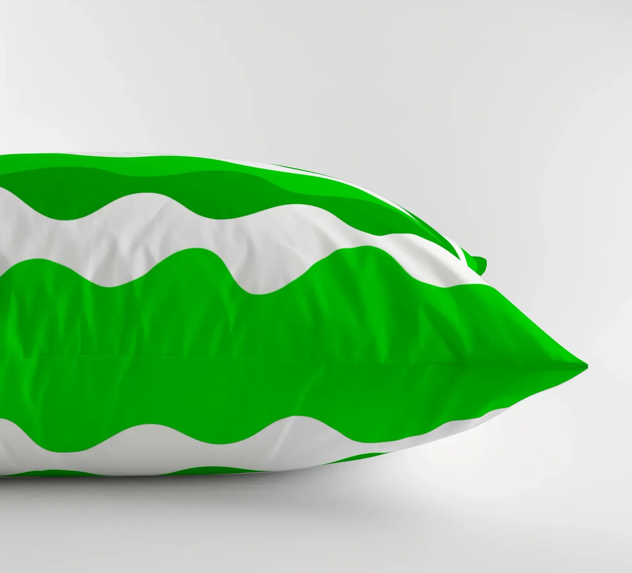 Green horizontal wavy gradient cuscino da baobabprintstore