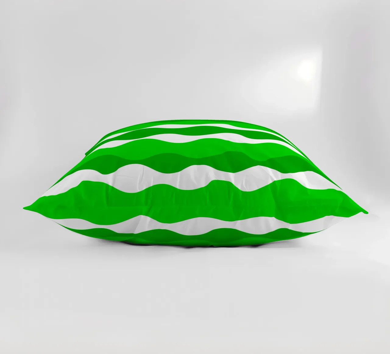 Green horizontal wavy gradient cuscino da baobabprintstore