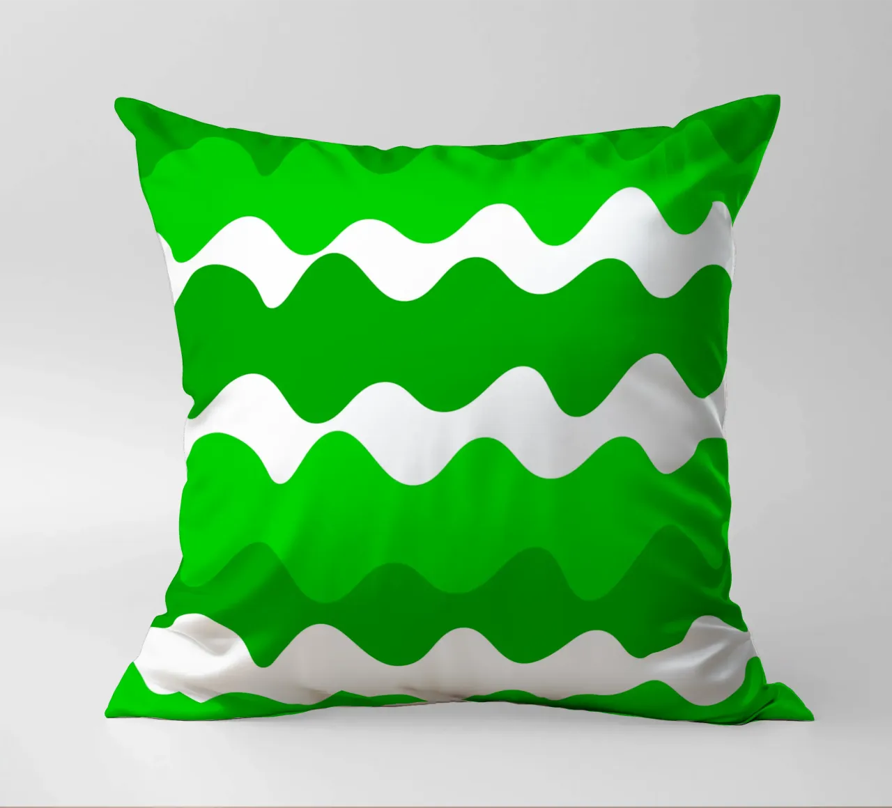 Green horizontal wavy gradient cuscino da baobabprintstore