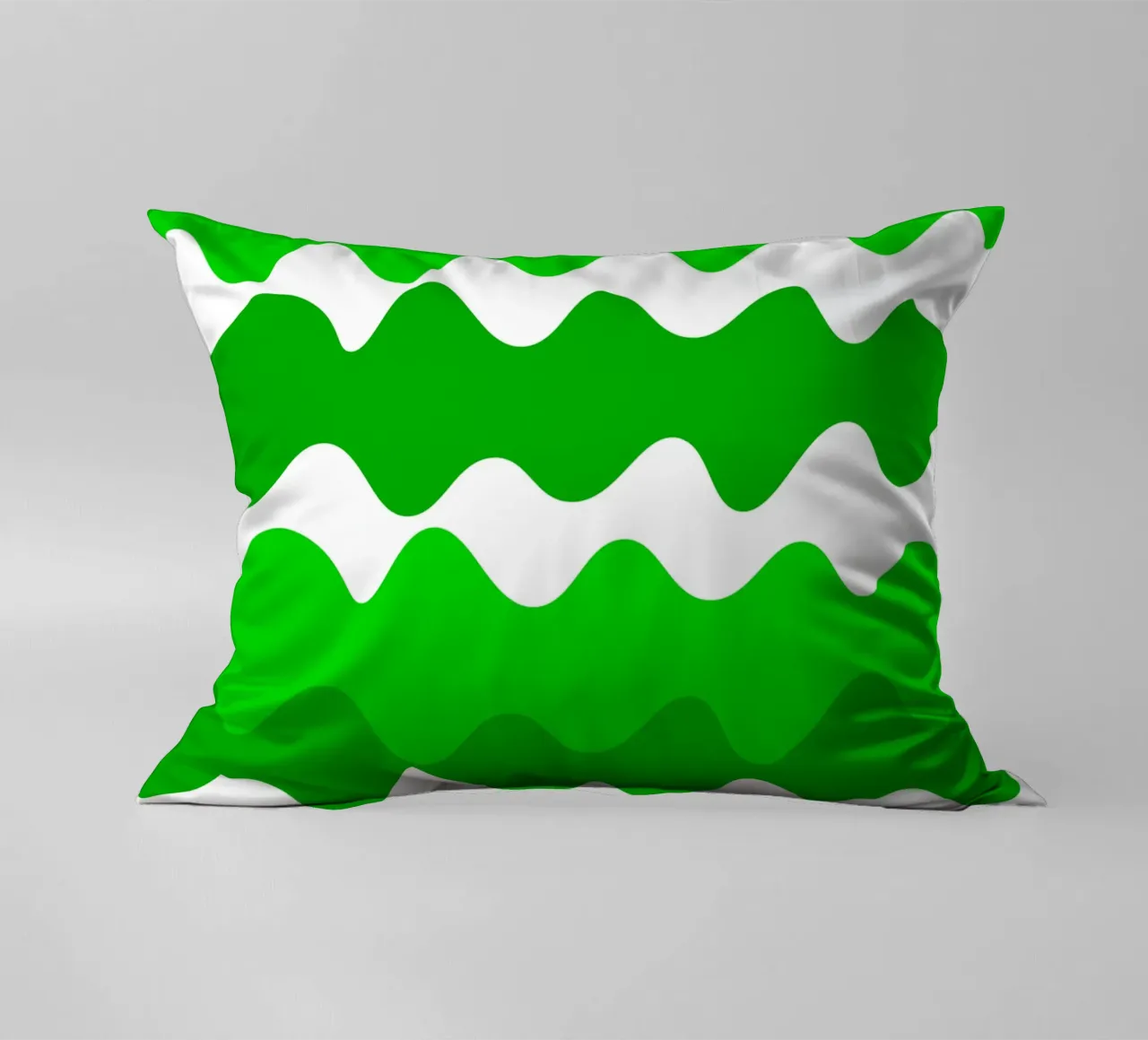 Green horizontal wavy gradient cuscino da baobabprintstore