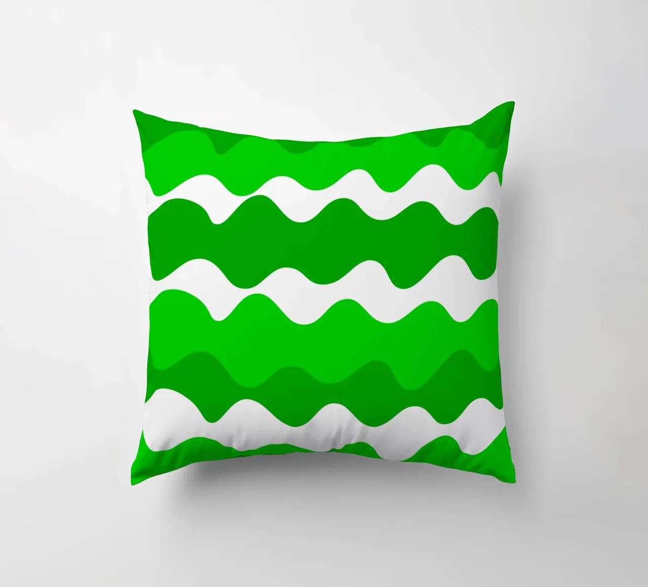 Green horizontal wavy gradient cuscino da baobabprintstore