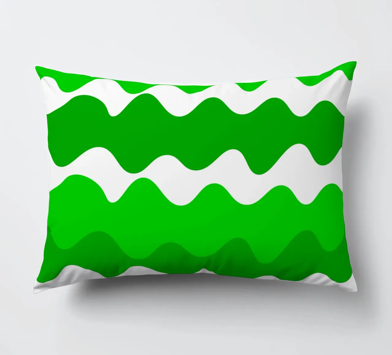Green horizontal wavy gradient cuscino da baobabprintstore