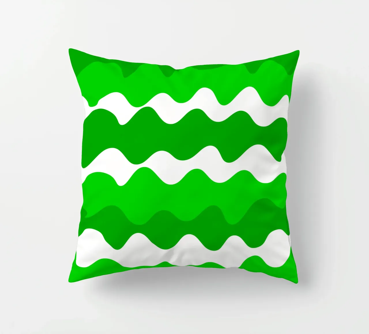 Green horizontal wavy gradient cuscino da baobabprintstore