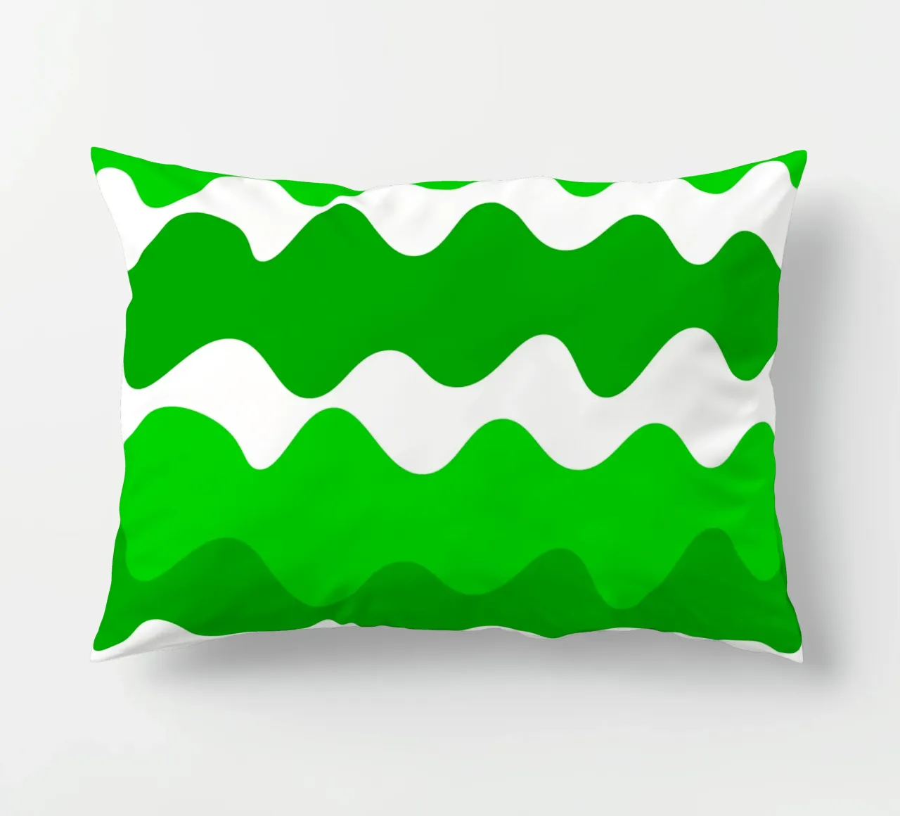 Green horizontal wavy gradient cuscino da baobabprintstore