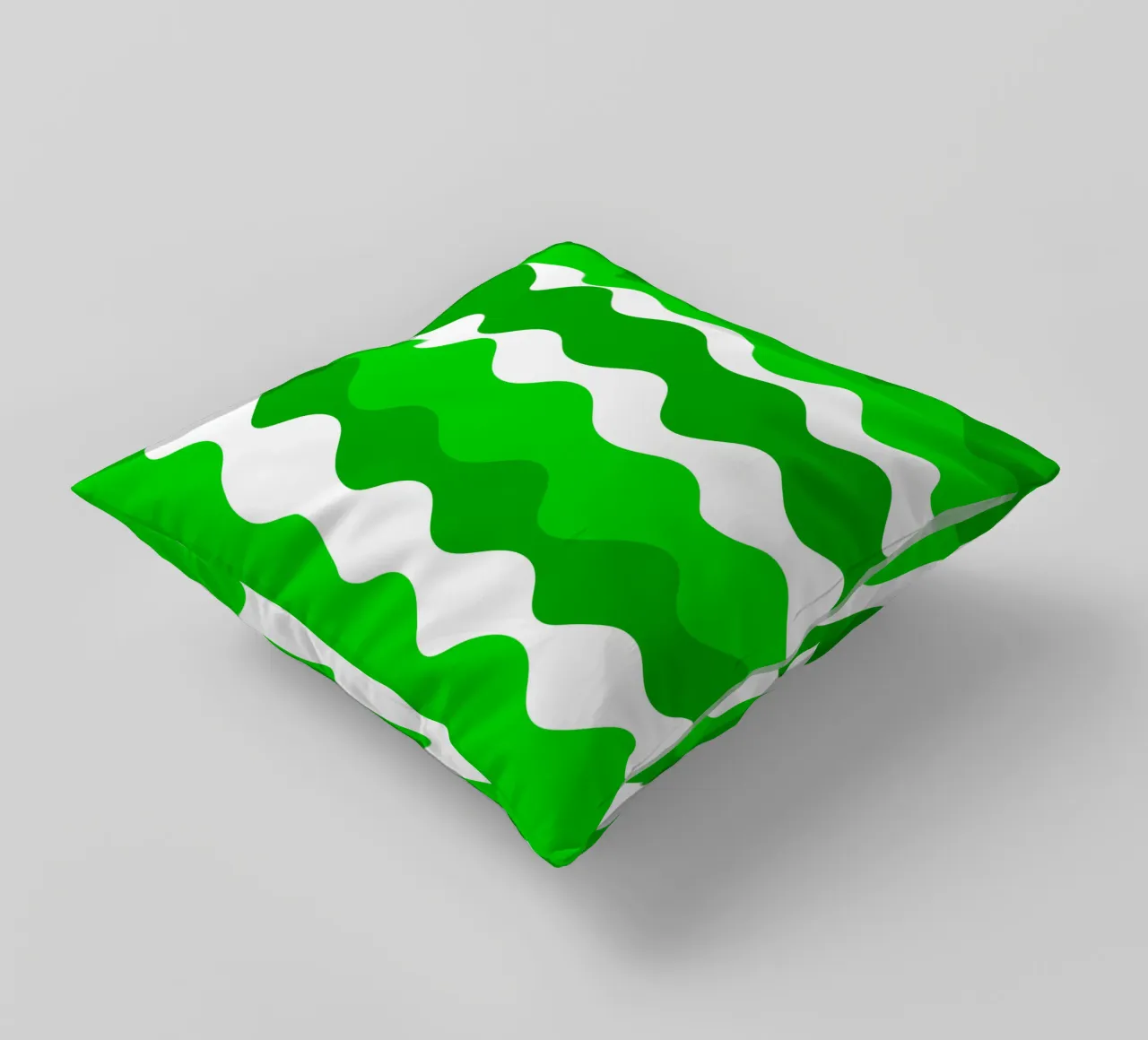 Green horizontal wavy gradient cuscino da baobabprintstore