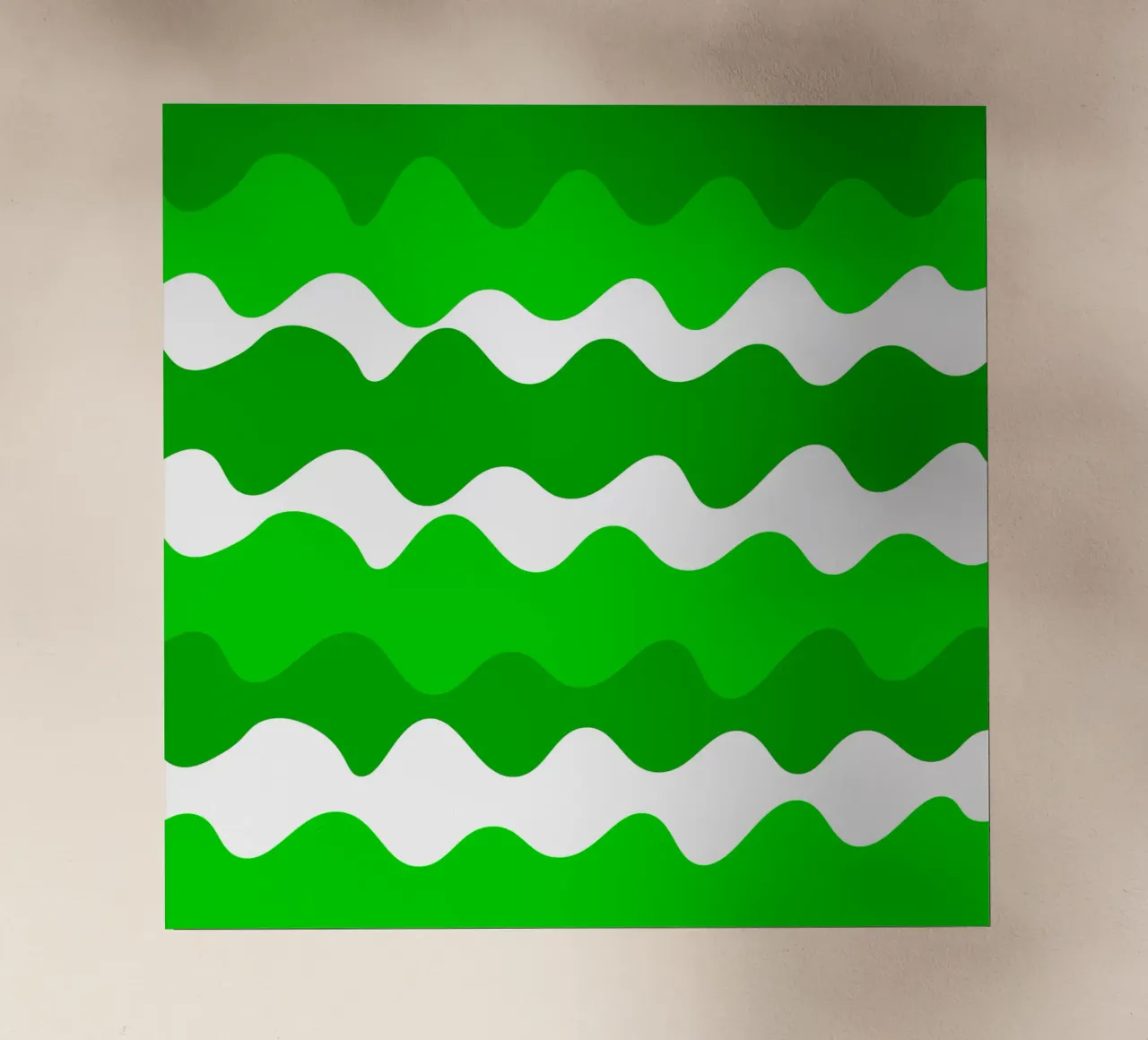Green horizontal wavy gradient pellicola backlit da baobabprintstore