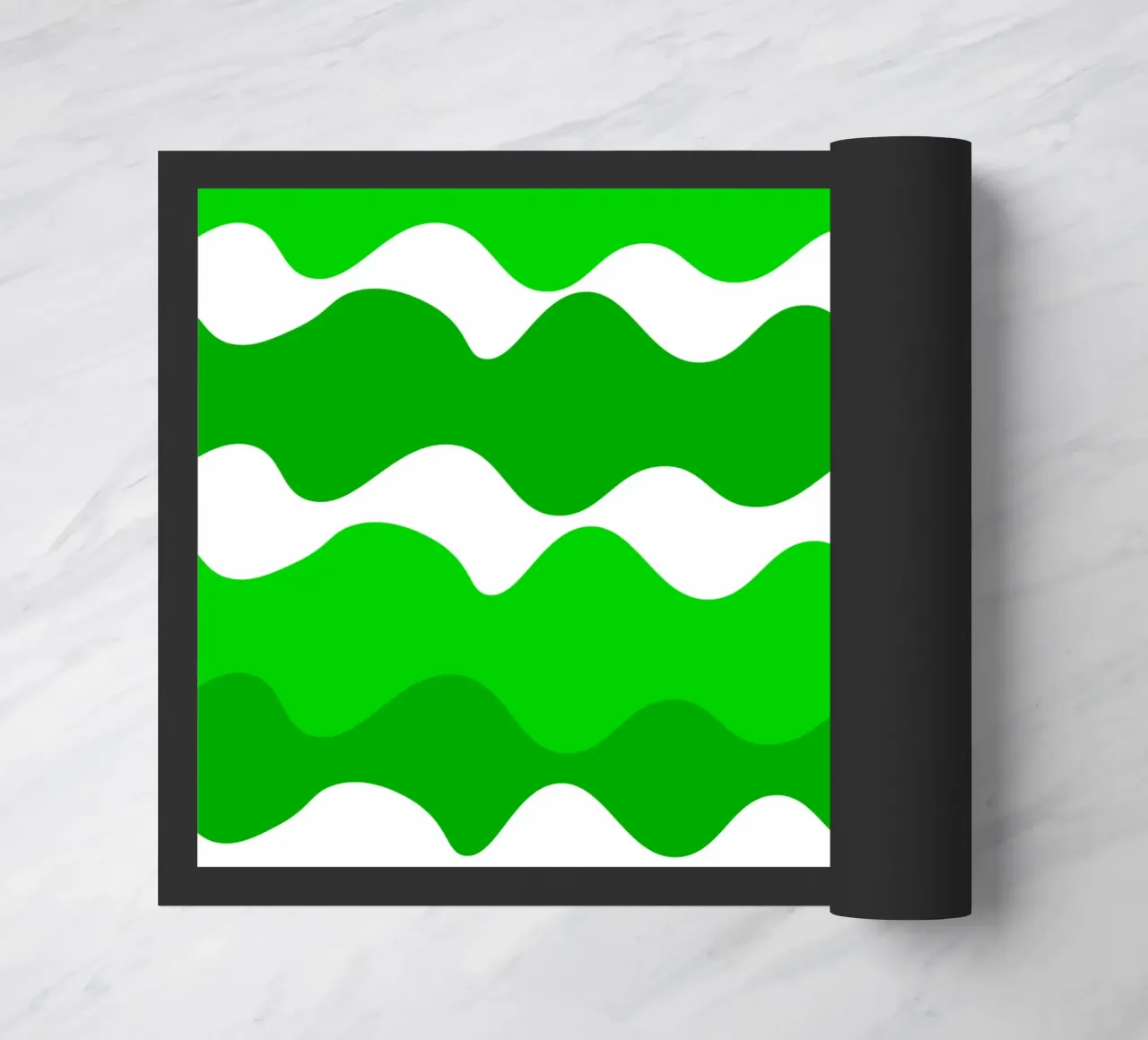 Green horizontal wavy gradient zerbino da baobabprintstore