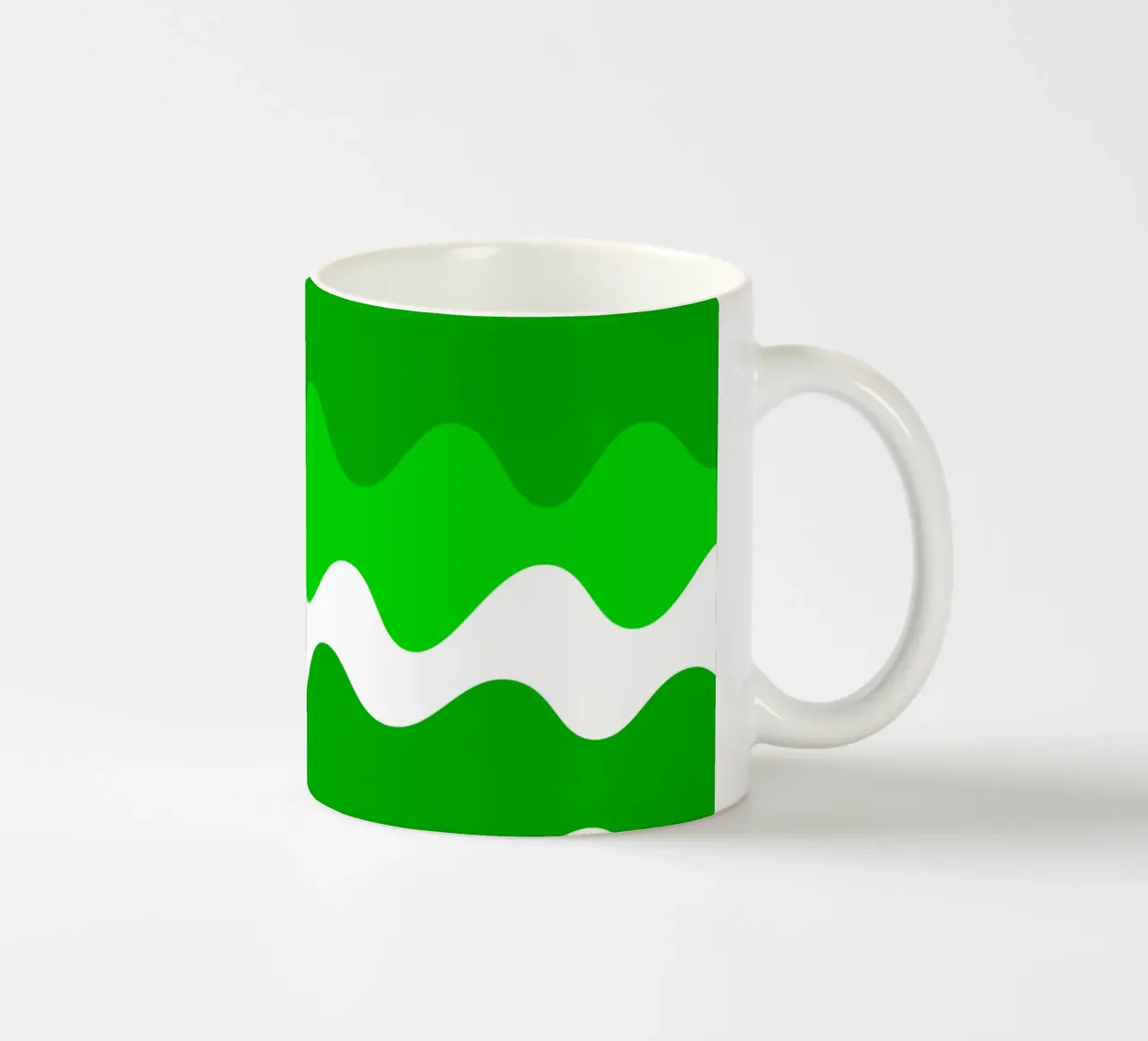 Green horizontal wavy gradient tazza in ceramica da baobabprintstore