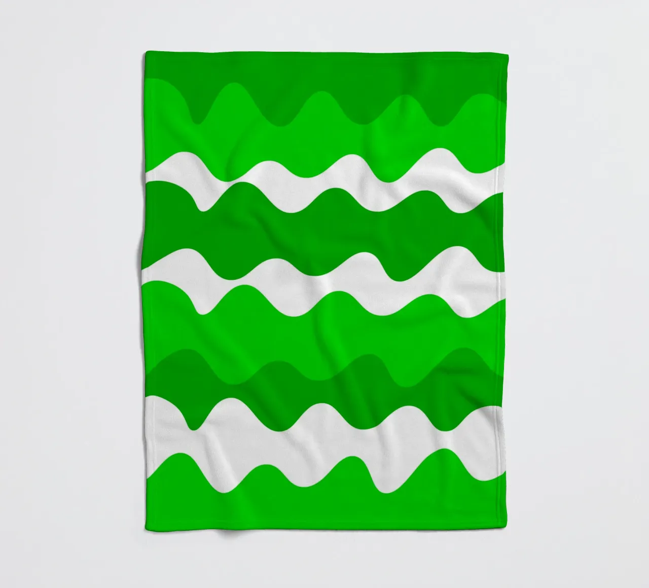 Green horizontal wavy gradient coperta in pile da baobabprintstore