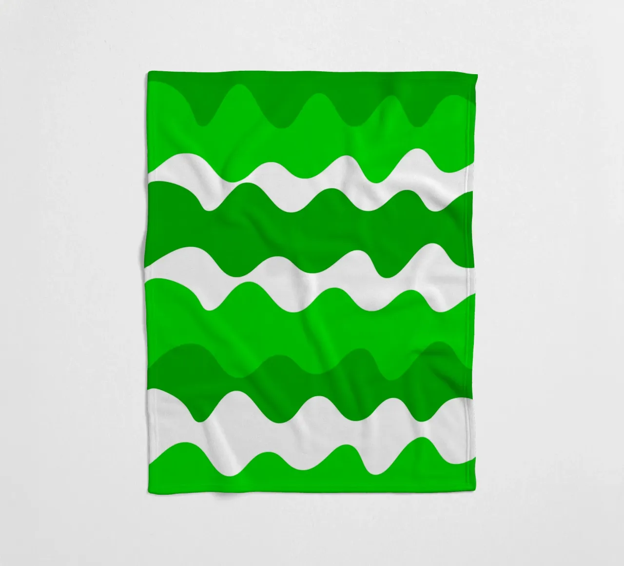 Green horizontal wavy gradient coperta in pile da baobabprintstore