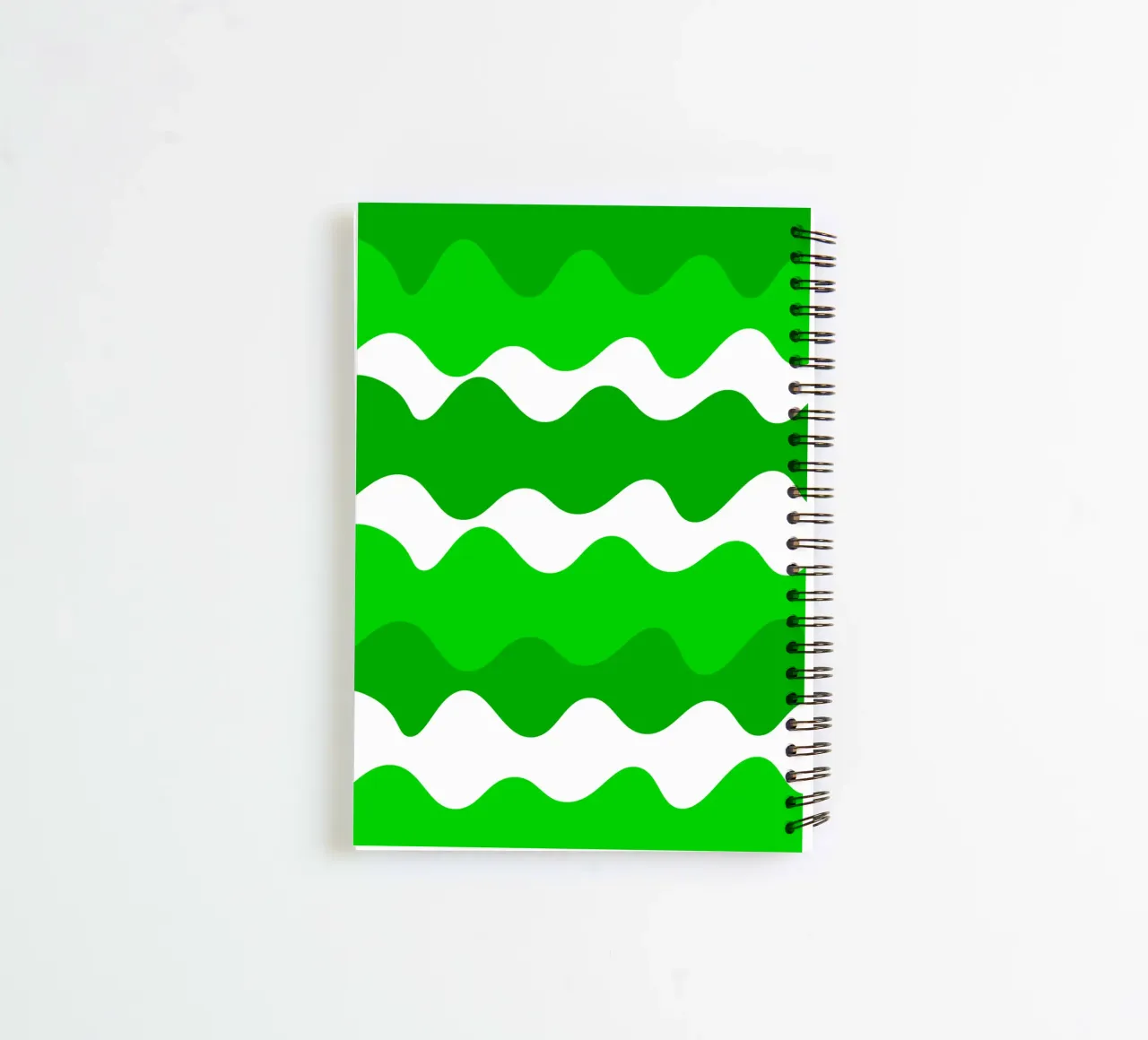 Green horizontal wavy gradient spiral notebook by baobabprintstore
