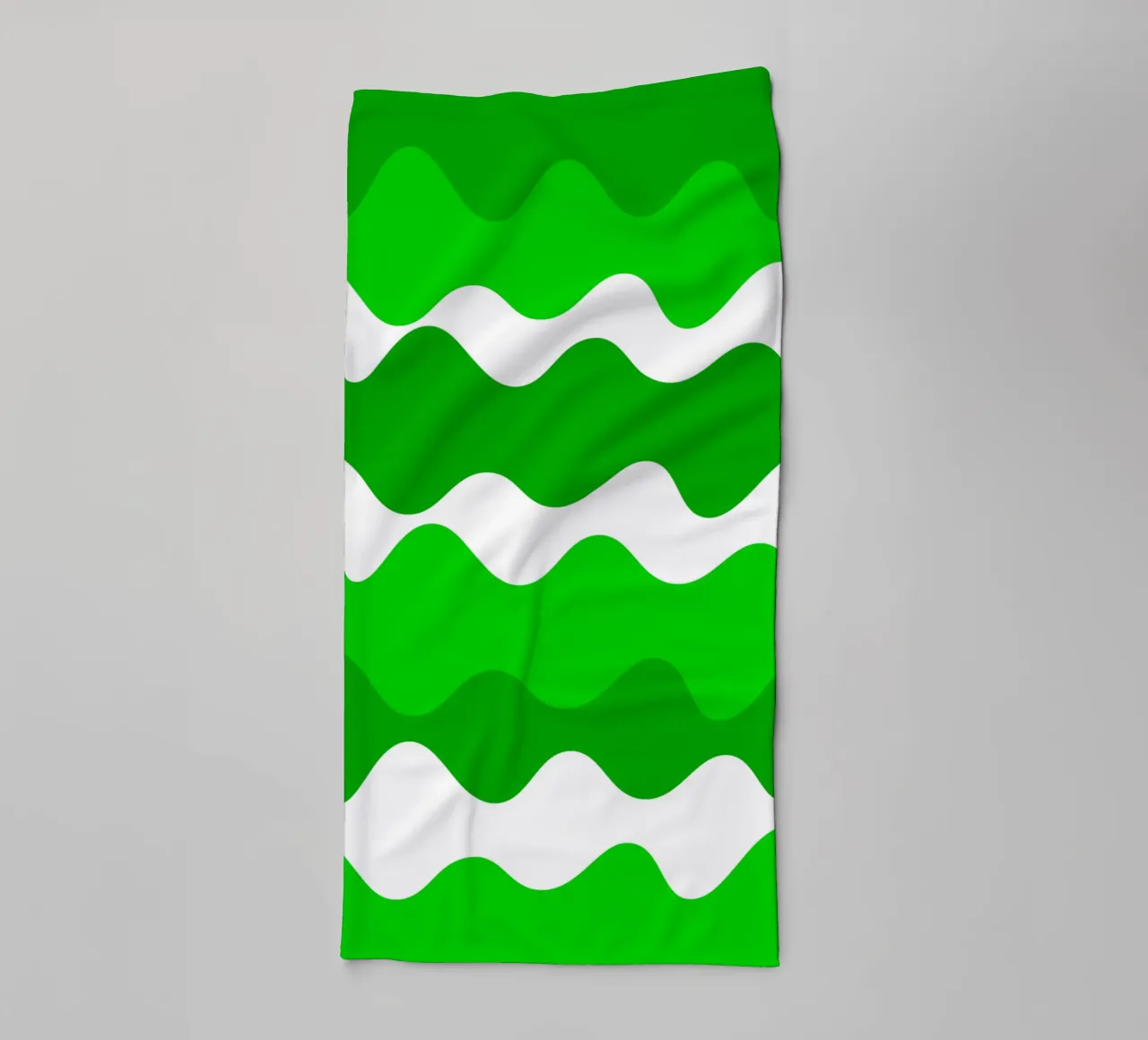Green horizontal wavy gradient asciugamano da bagno da baobabprintstore