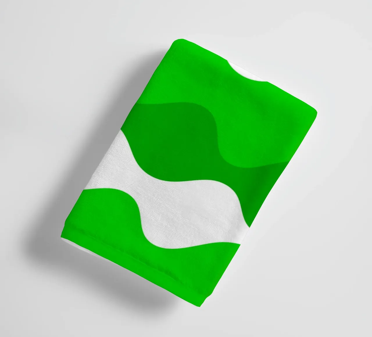 Green horizontal wavy gradient asciugamano da bagno da baobabprintstore