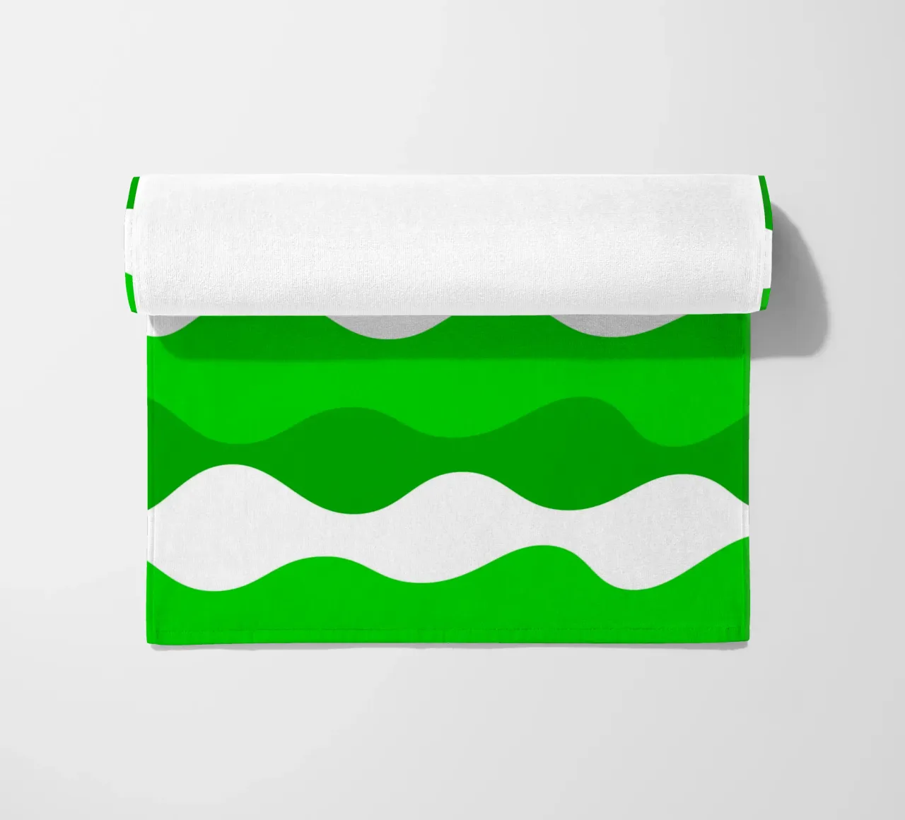 Green horizontal wavy gradient telo mare da baobabprintstore