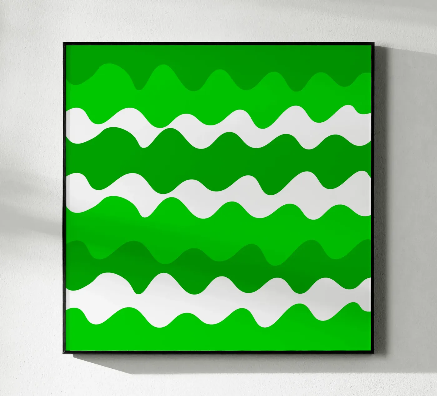 Green horizontal wavy gradient Acryl-Glas von baobabprintstore