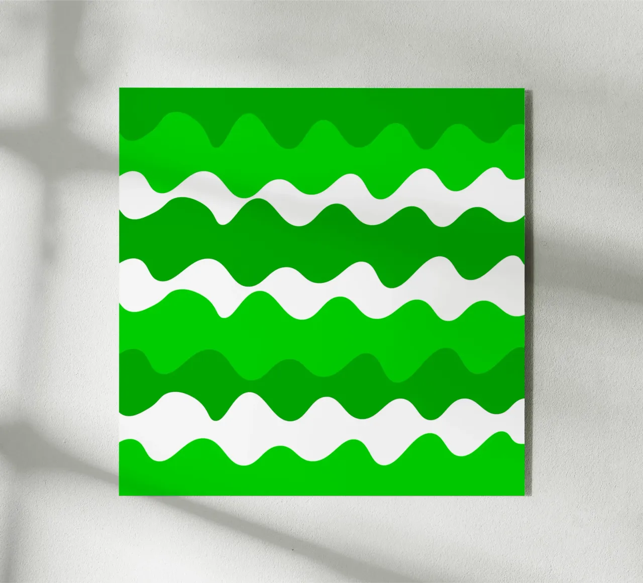 Green horizontal wavy gradient plexiglass da baobabprintstore