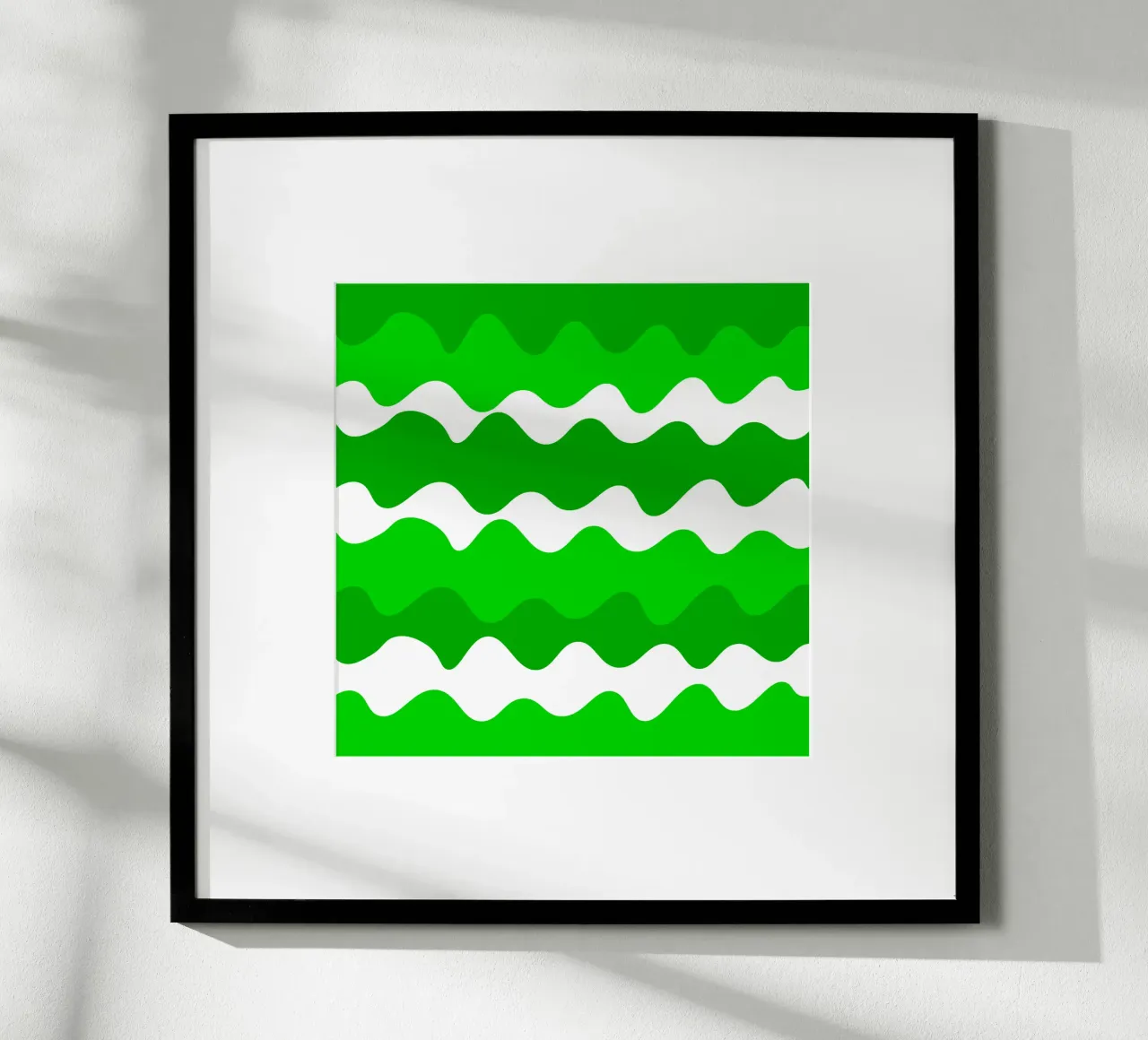 Green horizontal wavy gradient poster da baobabprintstore