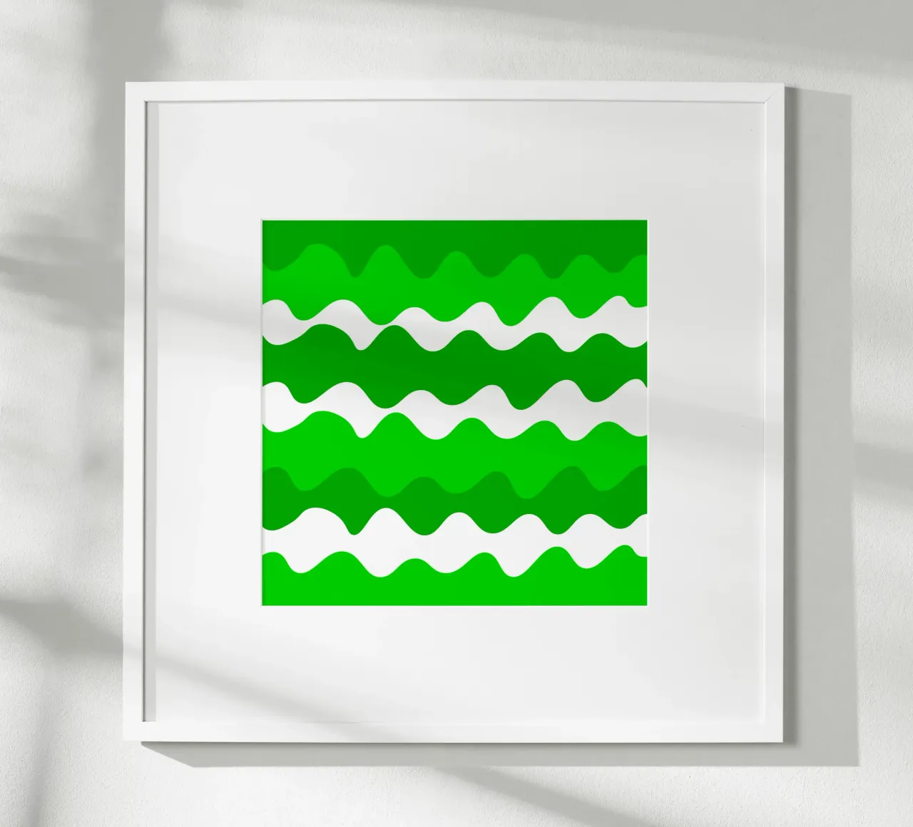 Green horizontal wavy gradient poster da baobabprintstore