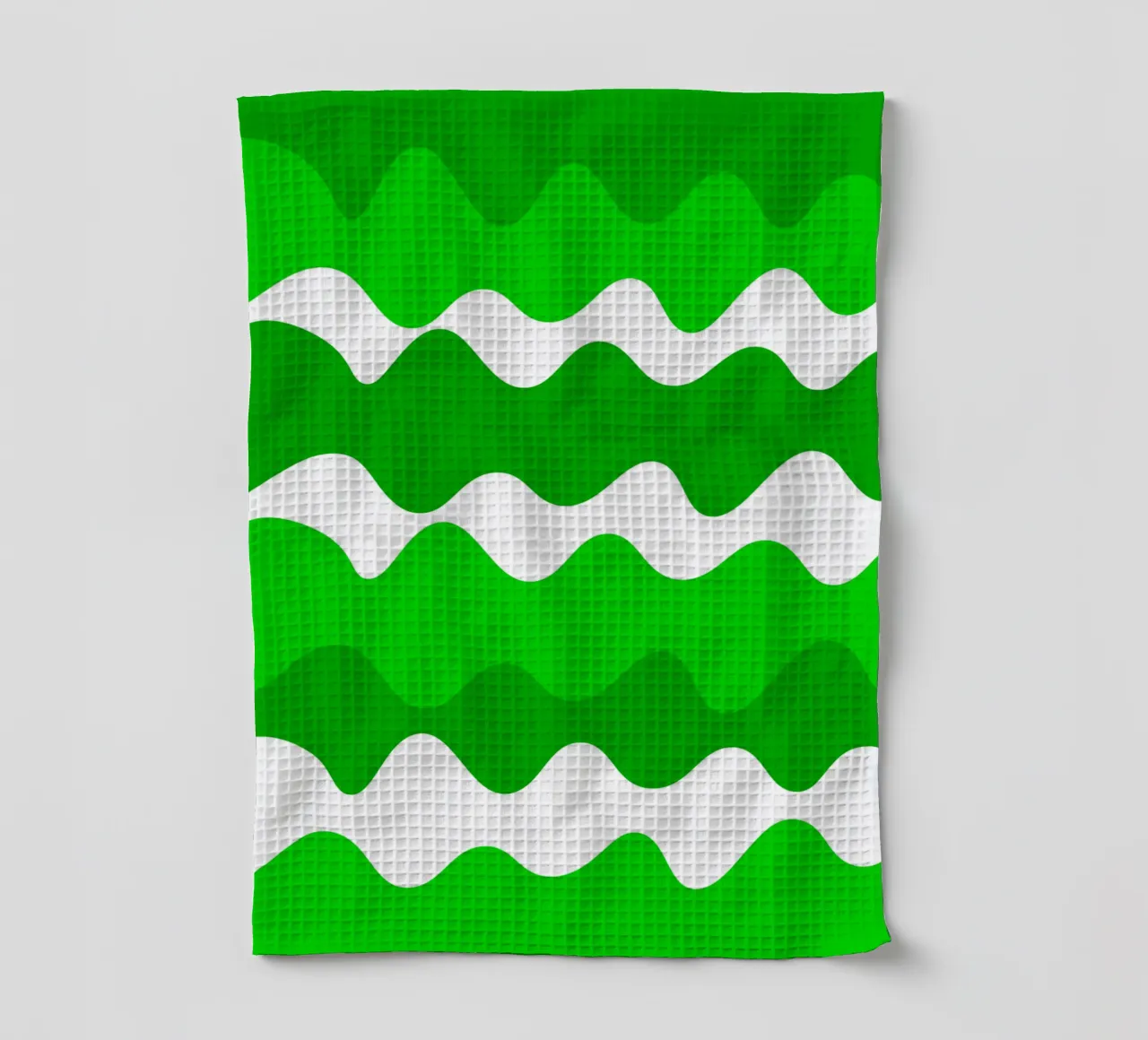 Green horizontal wavy gradient torchon de baobabprintstore