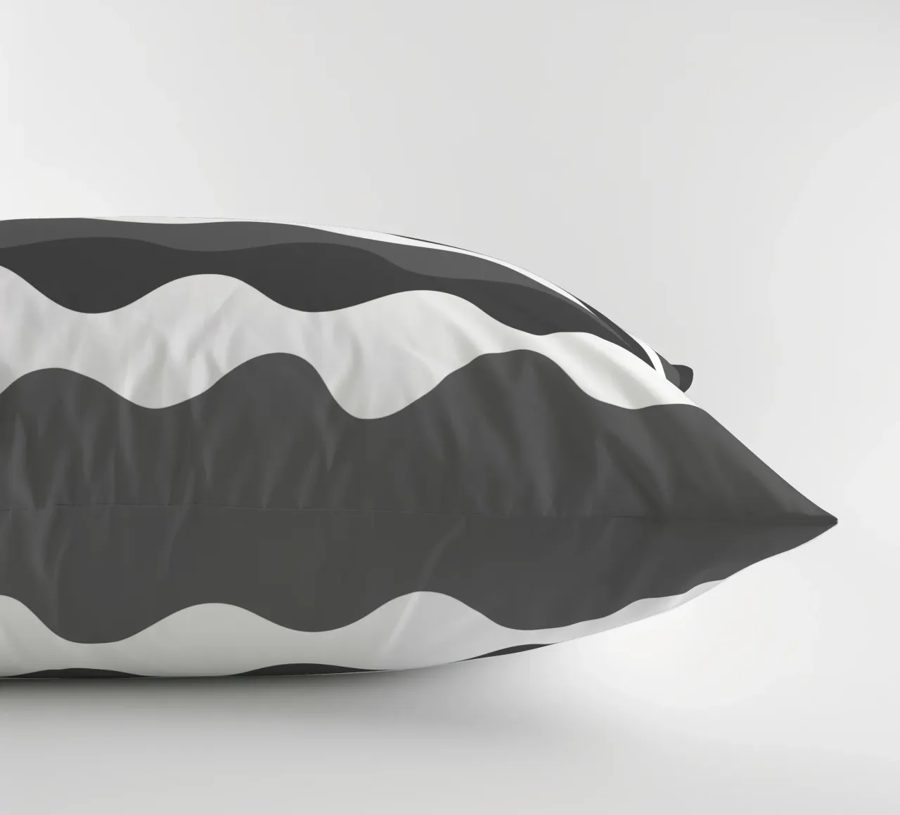 Grey horizontal wavy gradient cuscino da baobabprintstore