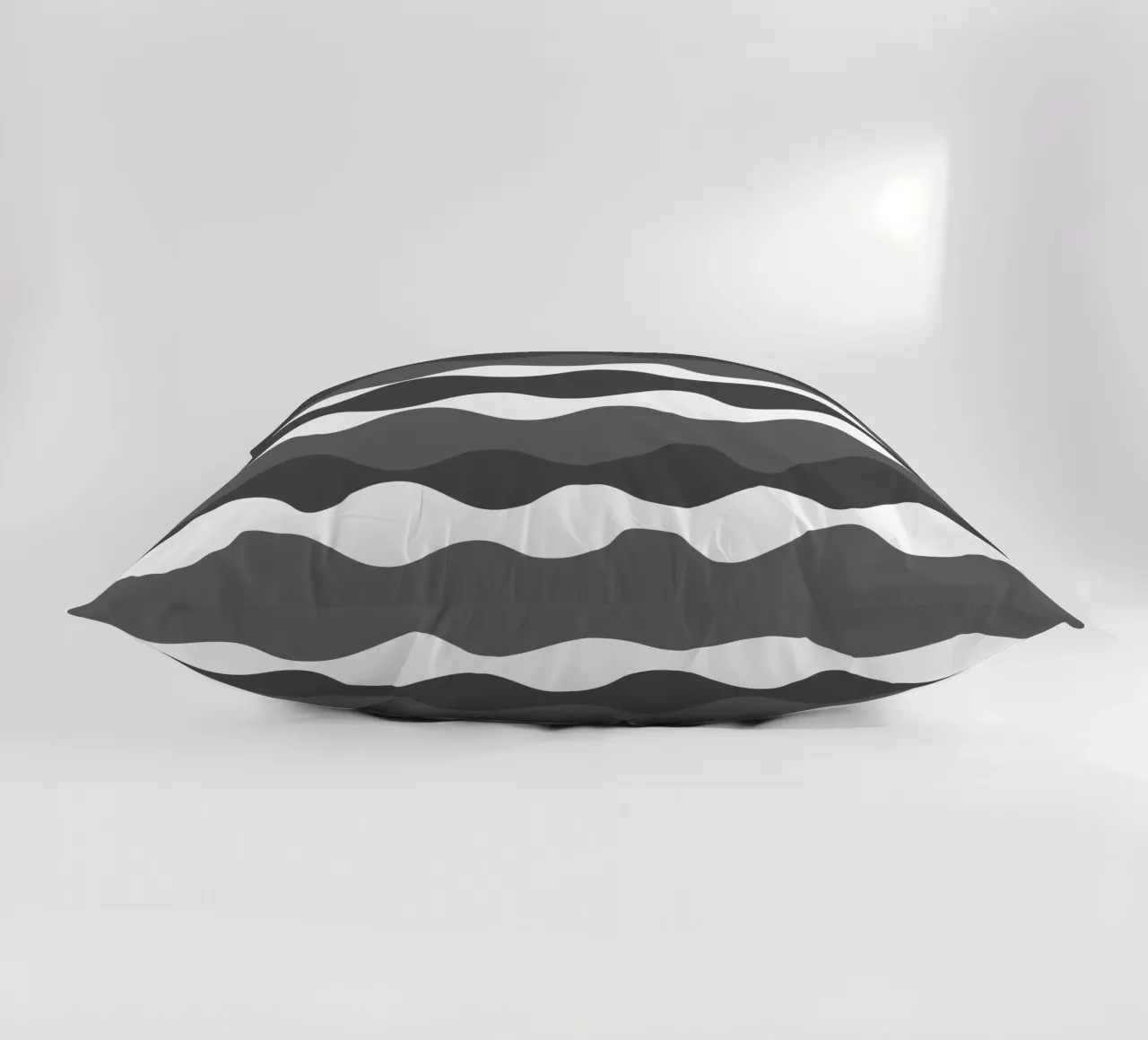 Grey horizontal wavy gradient cuscino da baobabprintstore
