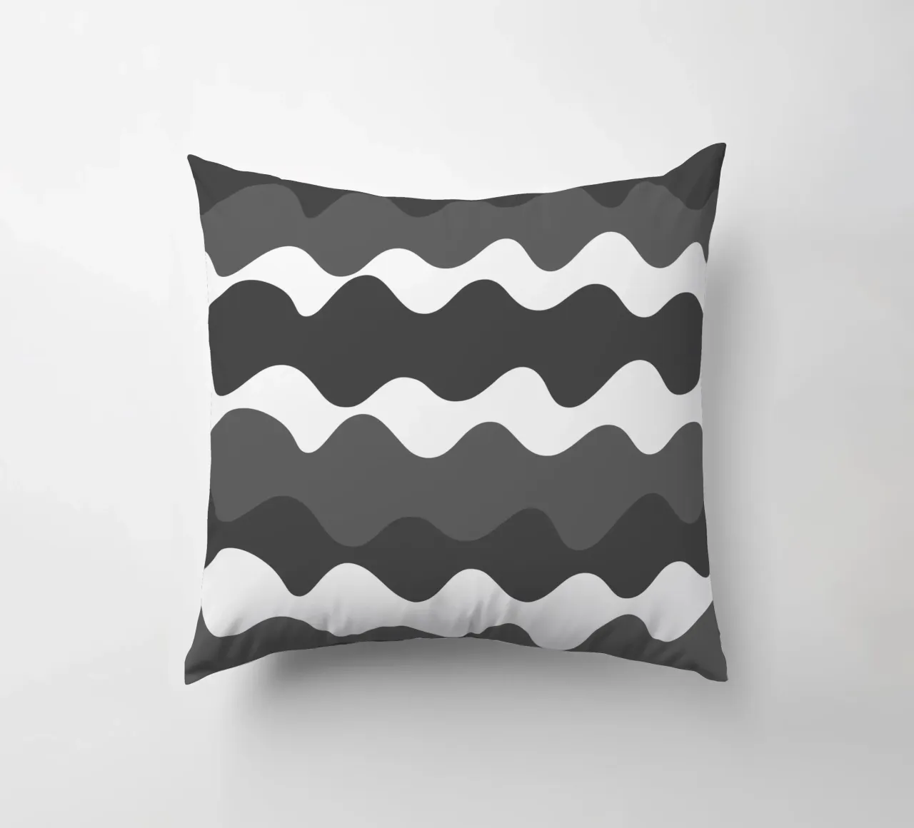 Grey horizontal wavy gradient cuscino da baobabprintstore