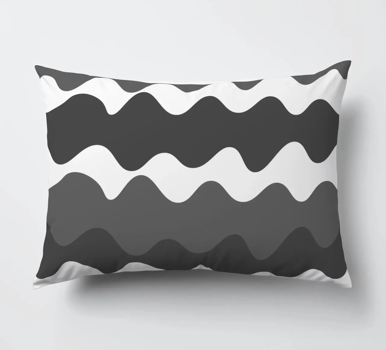 Grey horizontal wavy gradient cuscino da baobabprintstore